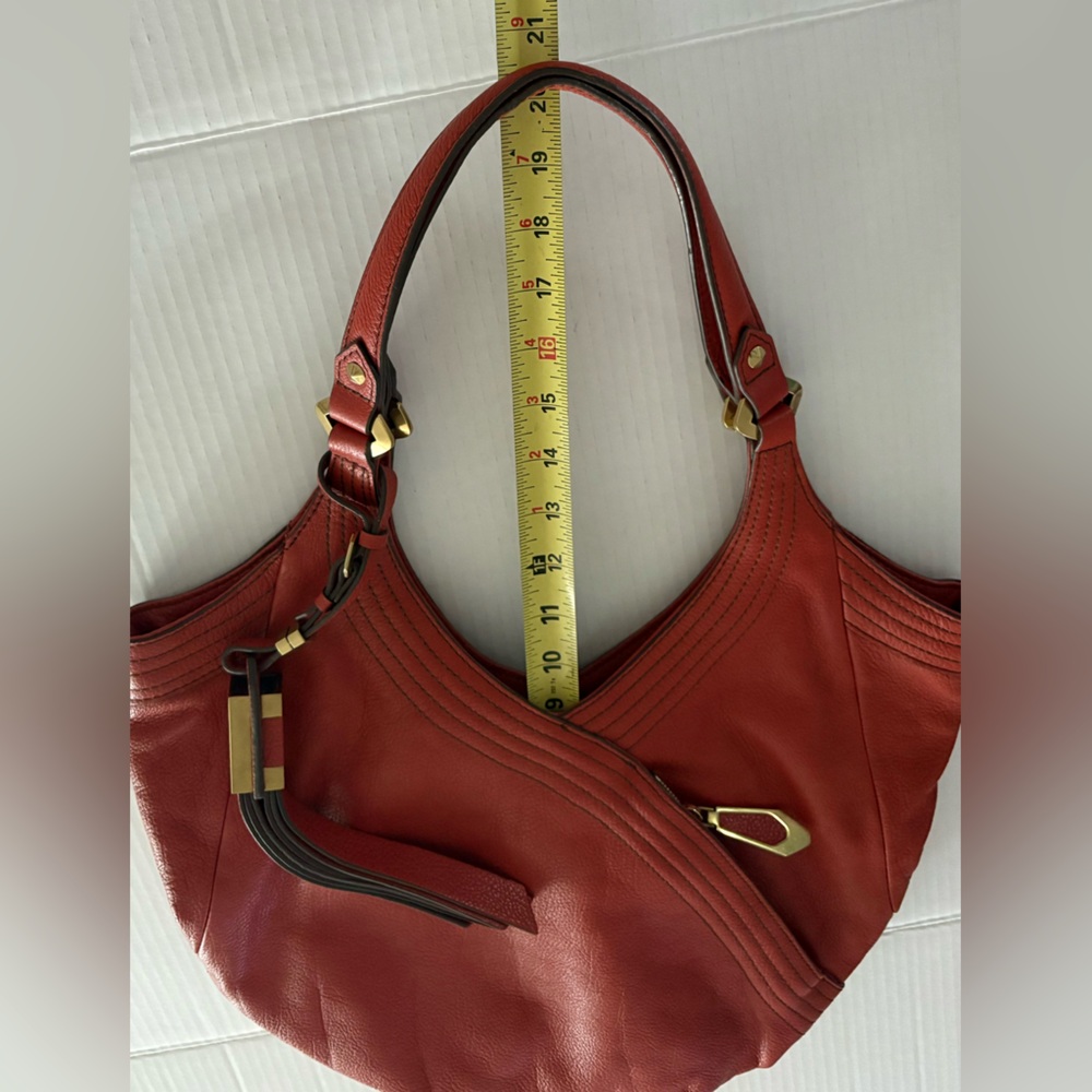 orYANY Tracy Double Handle Italian Grain Leather Hobo Rust Color Handbag - Picture 12 of 16